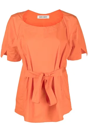 HENRIK VIBSKOV Tied-waist short-sleeved blouse