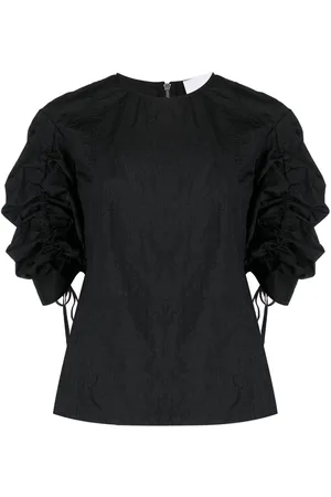 ERIKA CAVALLINI Gathered-sleeve detail blouse