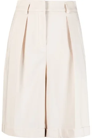 LORENA ANTONIAZZI Pleat-detail knee-length shorts