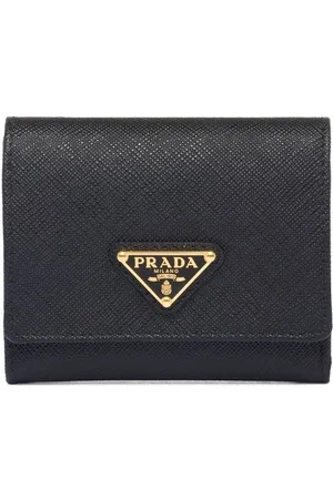 Prada Logo-plaque leather wallet