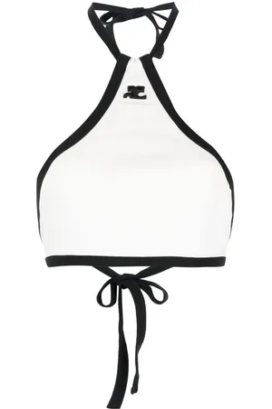 Courrèges Two-tone halterneck crop top