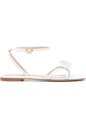 Gianvito Rossi Embellished leather flat sandals