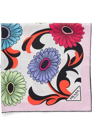 Prada Floral-print twill scarf