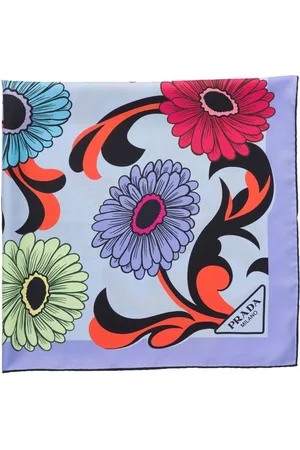 Prada Pop-retro floral-printed silk scarf
