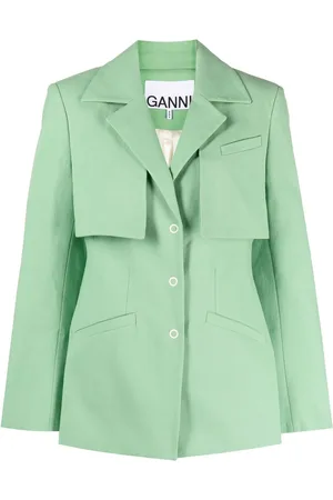 Ganni Single-breasted spread collar blazer