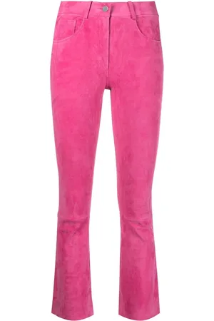 arma leder Slim cropped-leg trousers
