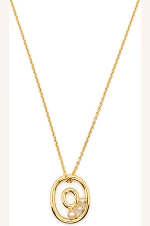 Missoma Pearl-embellished initial pendant necklace