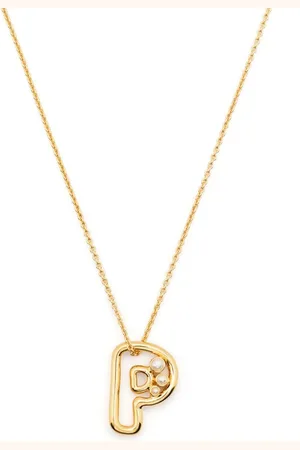 Missoma Pearl-embellished initial pendant necklace