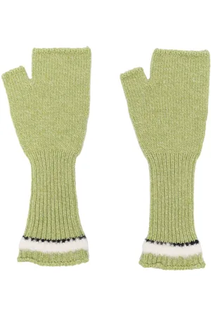 Barrie Shearling-effect cashmere fingerless gloves