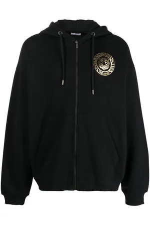 Roberto Cavalli Logo-print cotton hoodie