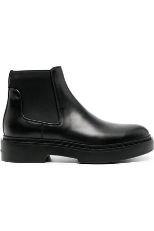 santoni Chelsea round-toe leather boots