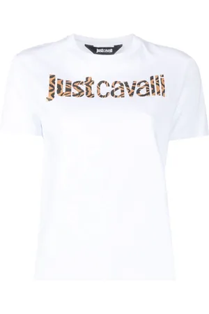 Roberto Cavalli Animal-print-logo T-shirt