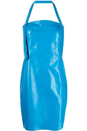 DROME Halterneck mini leather dress