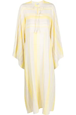 Bambah Striped tie-fastening kaftan dress