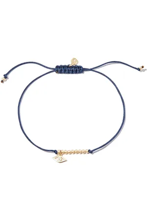 Sydney Evan 14kt yellow Evil eye diamond cord bracelet