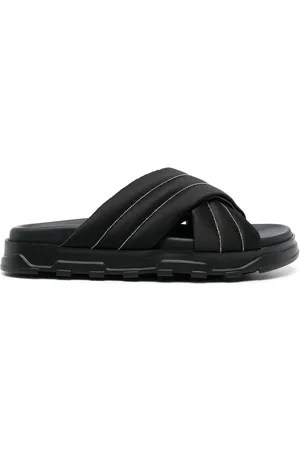 Fabiana Filippi Quilted crossover-strap slides