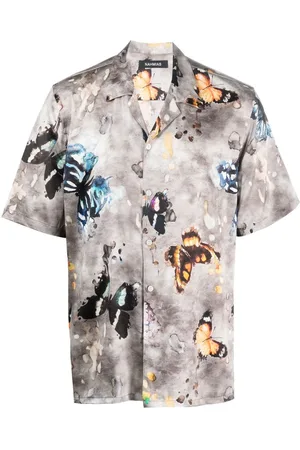 Nahmias Butterfly-print stretch-silk shirt