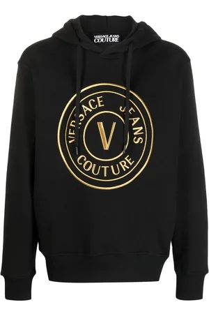 VERSACE Logo-print cotton hoodie