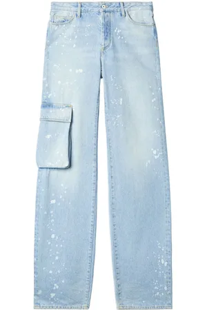 OFF-WHITE Toybox Painted wide-leg jeans