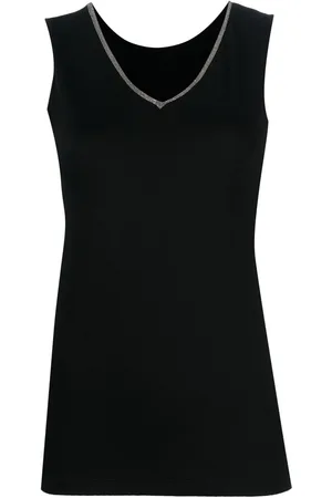 Fabiana Filippi Bead-embellished V-neck tank top