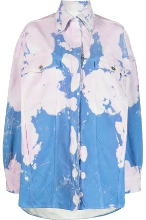 The Attico Oversized bleached-effect shirt jacket