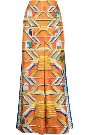 Casablanca Escalier Infini silk wide-leg trousers