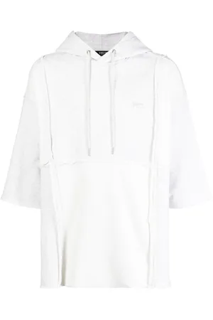 FIVE CM Logo-embroidered short-sleeved hoodie