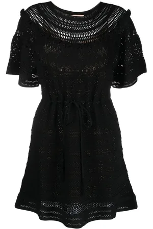 Twin-Set Crochet-knit mini dress