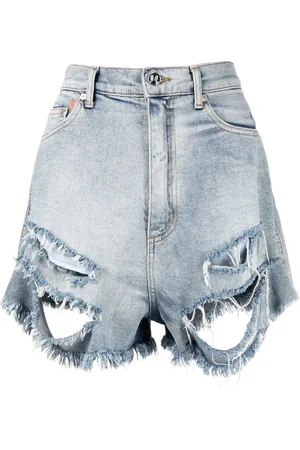 Natasha Zinko Distressed denim shorts