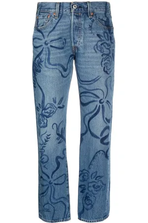 Collina Strada Floral-print straight-leg jeans
