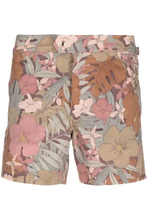 Tom Ford Leaf-print swim shorts