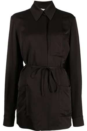 Jil Sander Tie-waist satin shirt jacket