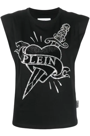 Philipp Plein Crystal-embellished logo tank top