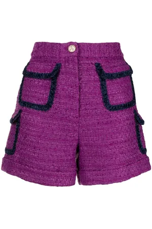 Edward Achour Paris Tweed pocketed shorts