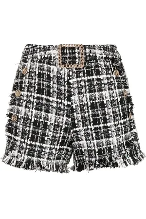 Edward Achour Paris Rough-cut tweed shorts