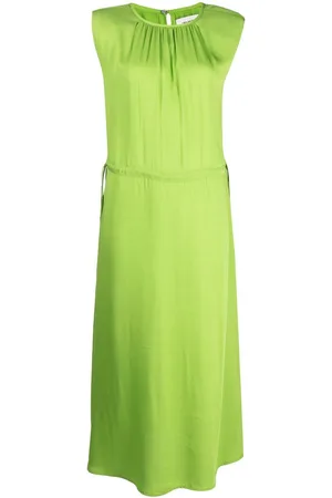 YVES SALOMON Pleat-detail mid-length dress