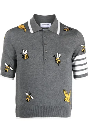Thom Browne 4-Bar intarsia-knit polo shirt