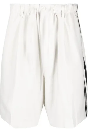Y-3 Bermudy - Side-stripe cotton shorts