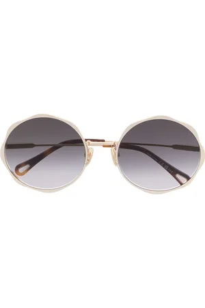 Chloé Logo-engraved round-frame sunglasses