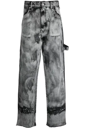 DARKPARK Bleached-effect high-waisted jeans