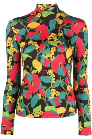 La DoubleJ Floral-print turtleneck top