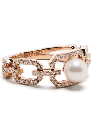 Shay 18kt rose diamond and pearl ring