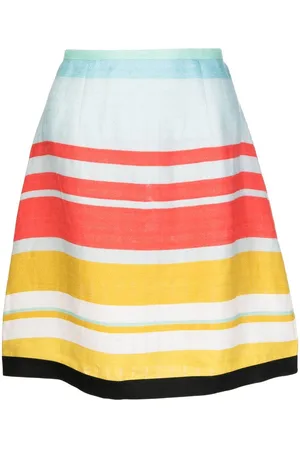 Bambah Stripe-print linen mini skirt