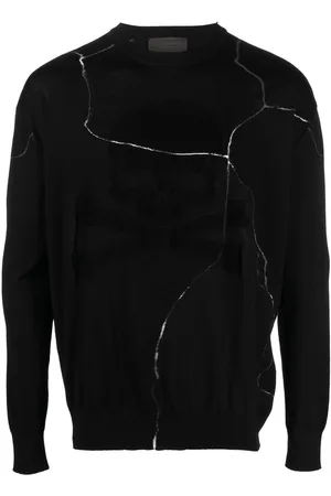 Philipp Plein Cracked-effect wool jumper