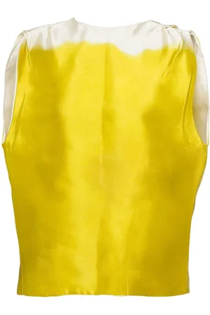 Prada Two-tone silk satin blouse