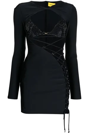 Dundas Lace-up mini dress