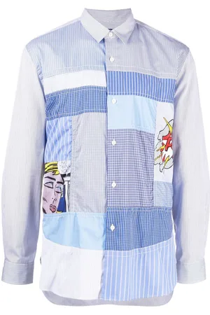 JUNYA WATANABE Striped patchwork long sleeve shirt