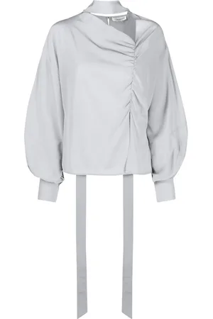 Victoria Beckham Boat-neck puff-sleeved blouse