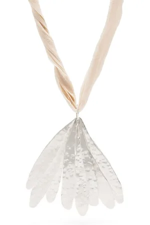 Jil Sander Silver silk strap necklace