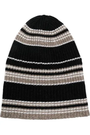 Barrie Cashmere striped beanie hat